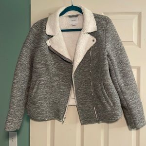 Sherpa lined moto style jacket